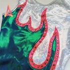 Children Leotard Customized Training Mystique Foil Fabric Sleeveless Gymnastic Leotard For Girls Kids Children