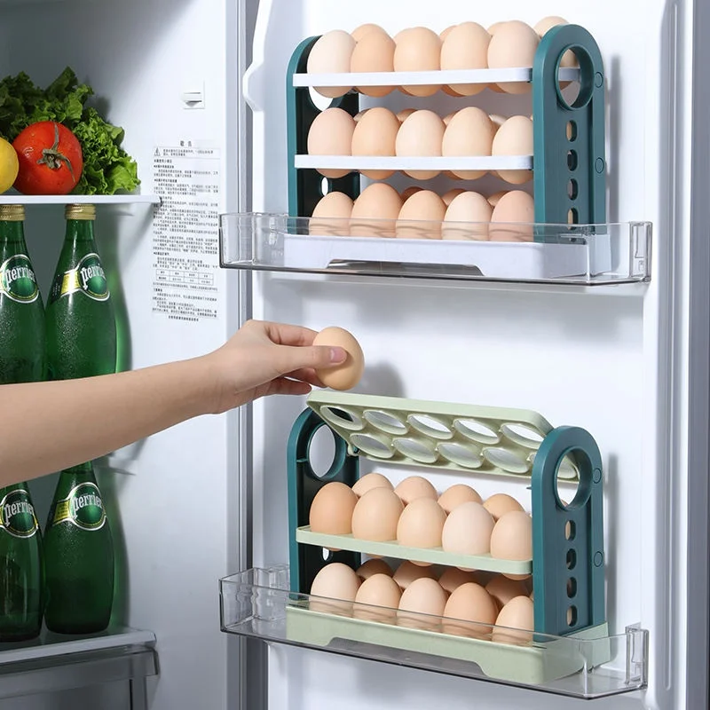 3 Layer Flip Type Egg Storage Rack Refrigerator Organizer Practical Container Box Kitchen Accessories