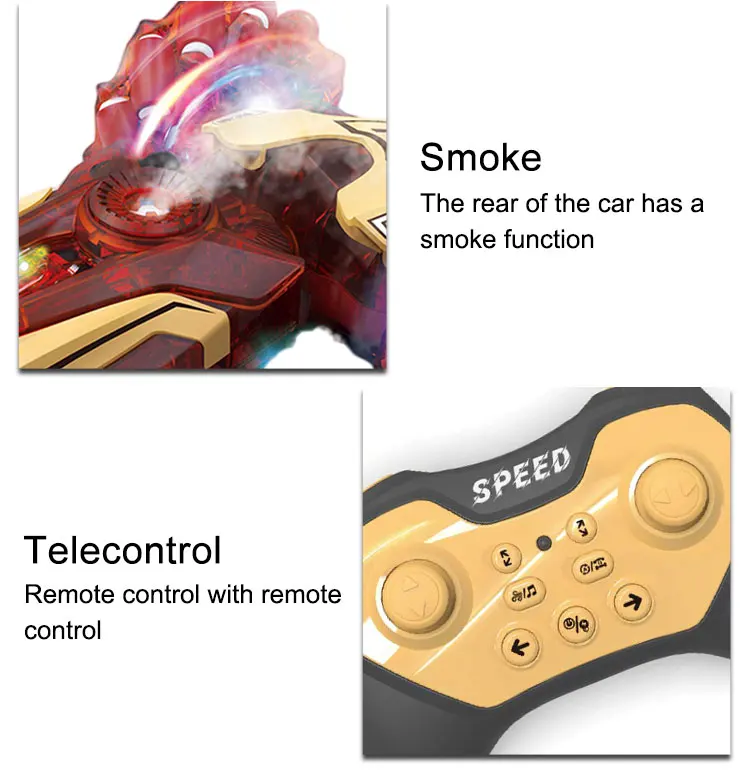 2.4Ghz Double Sided Rotating RC Stunt Car Toys Vehicle Remote Control Gesture Sensor Cars With Spray and Light