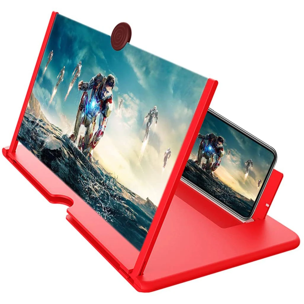 ZaYow 12 inch 3D Curve Screen Magnifier Foldable Mobile Phone Screen Amplifier for Movies Videos Gaming Support All Smartphones 