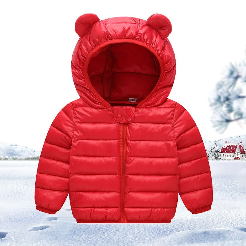 Happy Cherry Boys Girls Winter Thick Jacket Warm Fleece Fur Lining Zipper Hooded Windproof Coat Outwear for 1-12 Years