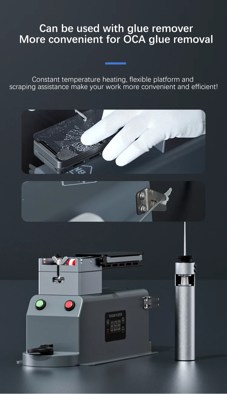 TBK 988X Heating LCD Separating Machine Screen Glass OCA Polarizer Glue Removal Separator Heating Platform for Phone LCD Display