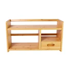 Bamboo Bookshelf Wholesale Double Layer Bamboo Desk Bookshelf Bamboo Bookshelf With Drawer