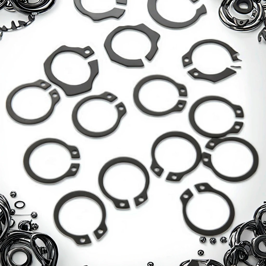 Wholesale DIN 471 Black Carbon Steel Shaft External Retaining Ring Circlips with Zinc Finish Including Spherical Washer supplier