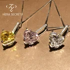 Silver Pendant ForeverFlame 925 Silver Gold Plated Diamond Necklace Pendant Diamond Heart Cut Necklace