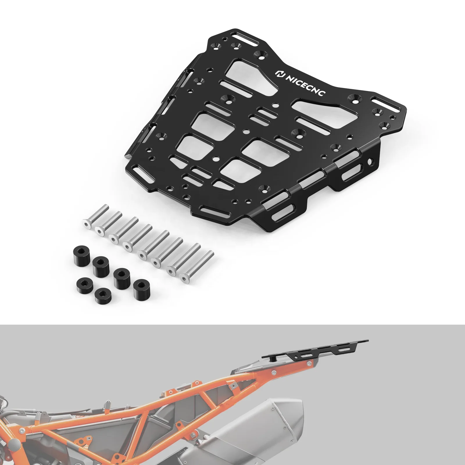 Nicecnc Aluminum Motorcycle Rear Luggage Bracket Rack Kit For Ktm 790