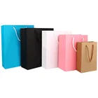 Kraft Craft Bag Custom Printed Your Own Logo White Brown Kraft Gift Craft Packaging Shopping Paper Bag With Handles