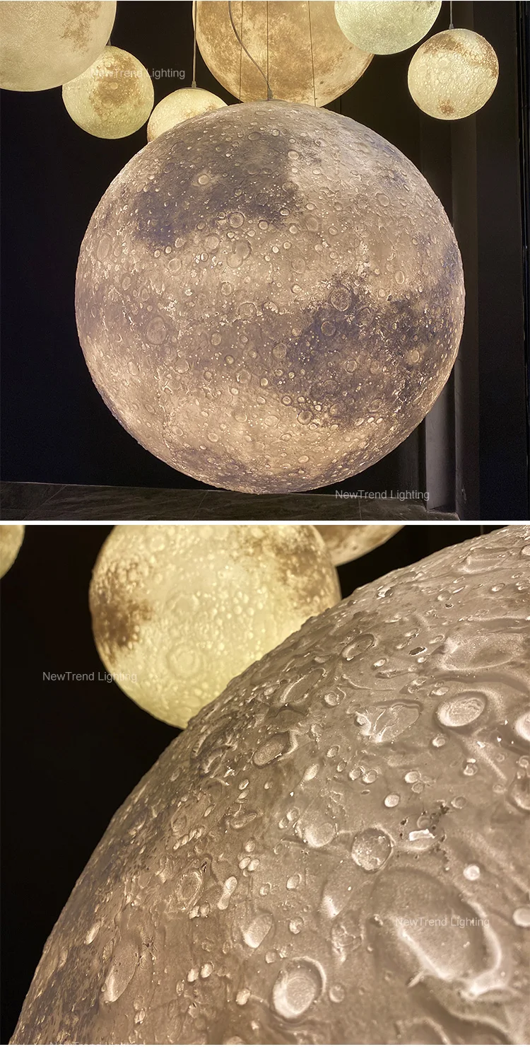 CPL-149 New Design Indoor Decoration Hotel Lobby Banquet Hall Custom Resin Moon Chandelier supplier