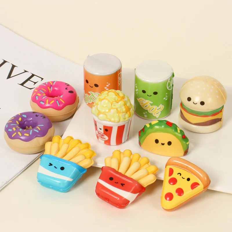 Mini Cute Fast Food Slow Rising Squishy Toys Cartoon Stress Toy For Kids Classroom Prize Slow Rising Squishy Toys