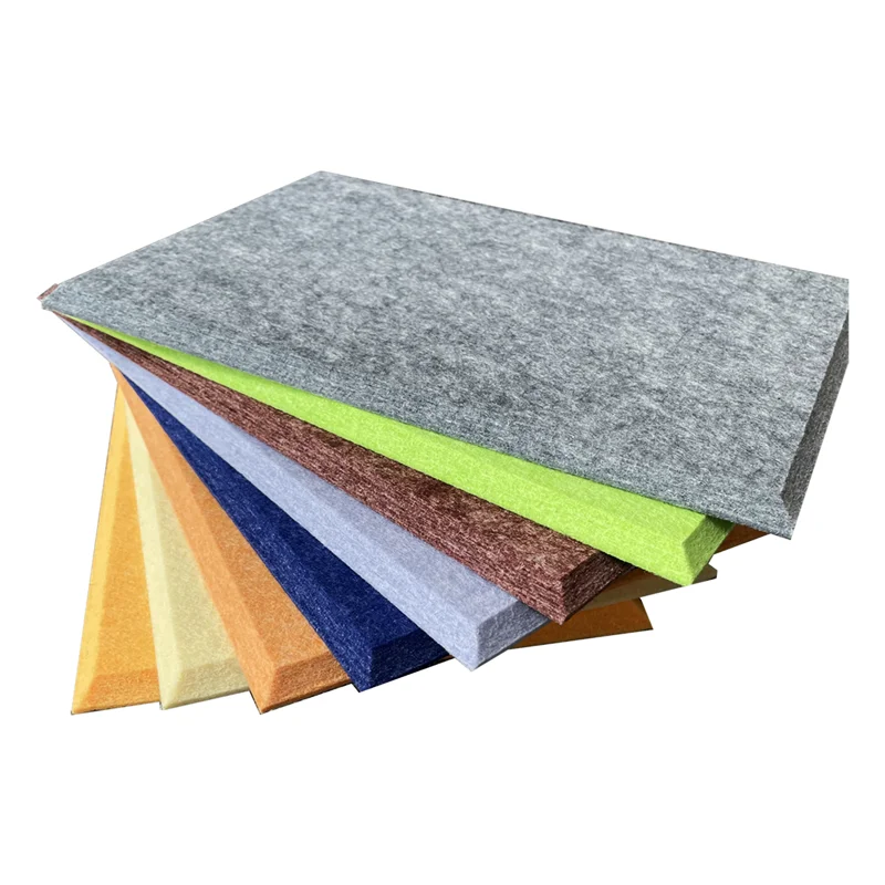 High Quality Long Service Life Fabric Covered Sound Proof Wall Flat Polyester Fiber Acoustic Panel