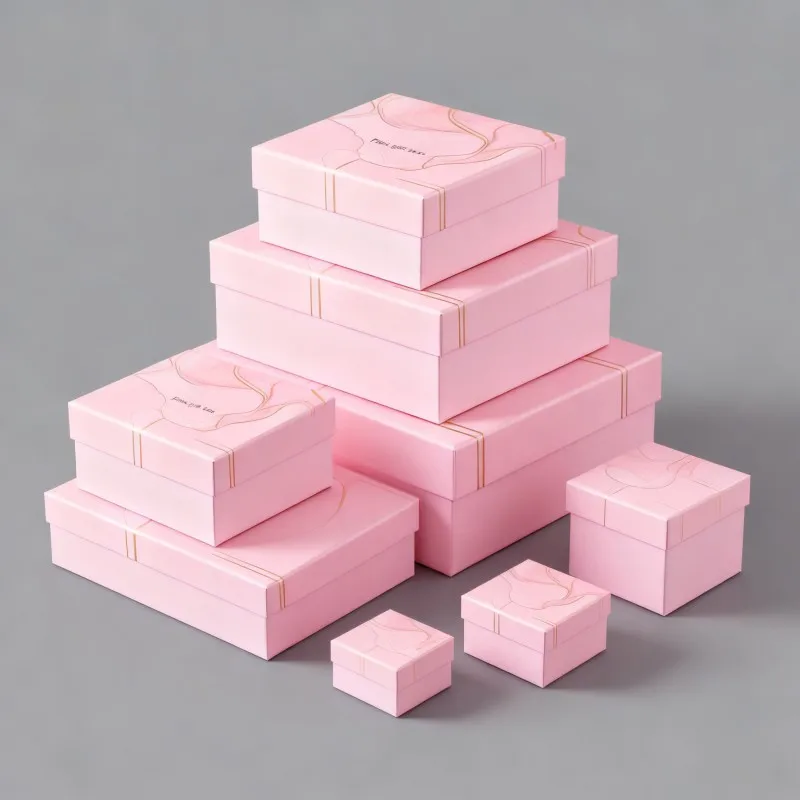 product hot sale delicate necklaces bracelets paper box soy ink pink deluxe gift box for jewelry factory direct matte rings earrings box-4