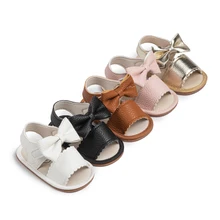 Hot Selling Summer Rubber Sole Anti-slip Bowknot Dress 0-18 Months Girl Infant Baby Sandals & Slippers