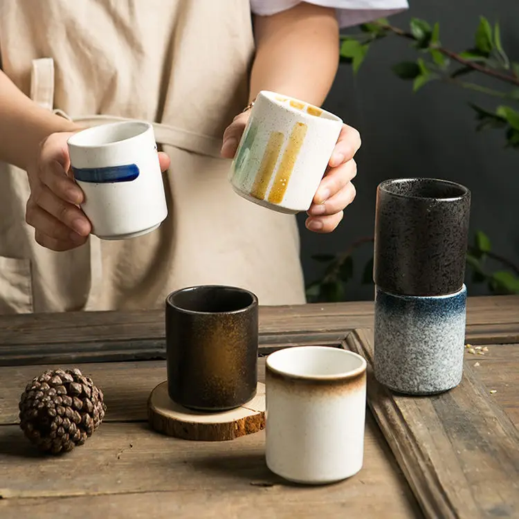 Matcha Tea Green Tea Latte Cappuccino Mug 140ml Handleless Porcelain Coffee Mug Pottery Chinese Tea Cup