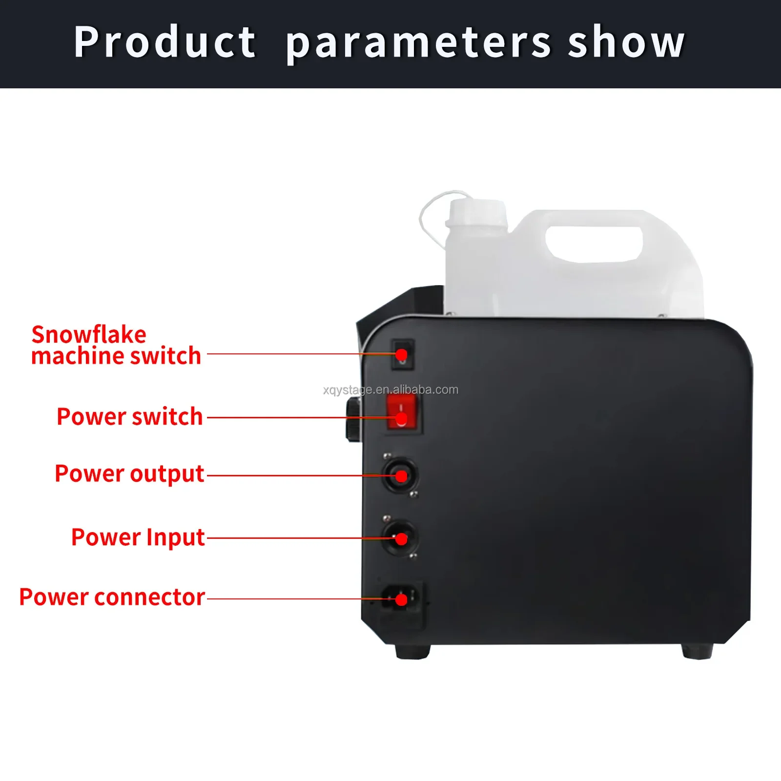 1500W Snow Machine DMX512 Wireless Snow Soap Foam Effect Snowflake Generator Machine Snow Stage effect for Christmas Party Event