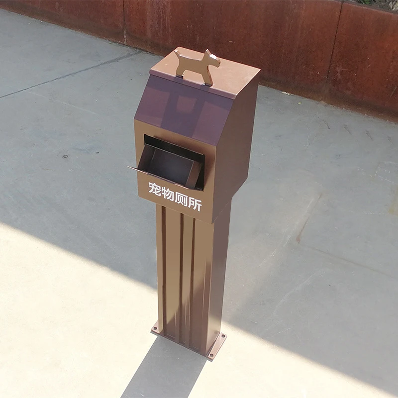 Outdoor Pet Dustbin Poop Box Park Residential Property Stainless Steel