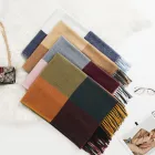Cashmere Scarf March New Trade Festival Colourful Plaid Yarn-dyed Women Cashmere Winter Scarf Shawl