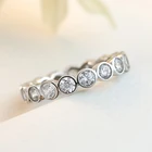 Eternity Setting Customized Engagement Eternity Ring For Women Sterling Silver Bezel Setting