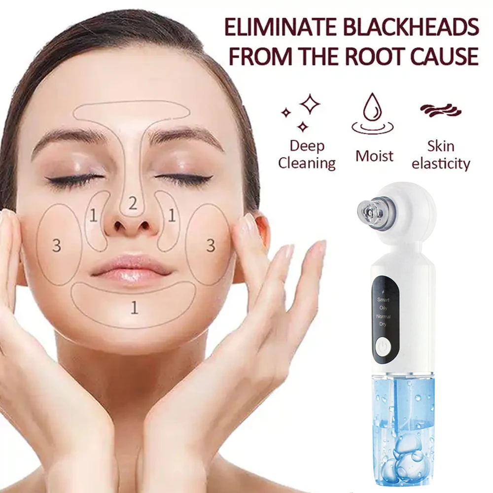 Facial Heating Deep Cleansing Micro Bubble Beauty Machine Blackhead Remover Pore Vacuum Acne Extractor