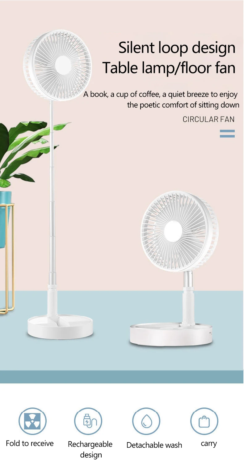 Usb Chargeable Fan, Plastic, 3.7, Battery - detail 2