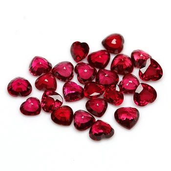 Natural ruby loose gemstone red color price per carat heart brilliant shape diamond cut