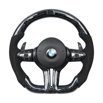 LED RPM Racing Custom Steering Wheel Carbon Fiber Fit For BMW F30 F10 E90 M2 -M8 1-7Series X1-X6 Carbon Fiber Steering Wheel