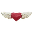 Gifts Custom Premium Metal Stock Red Heart Wing Lapel Pin Angel Badge With Safety Pin Valentine's Day Gifts
