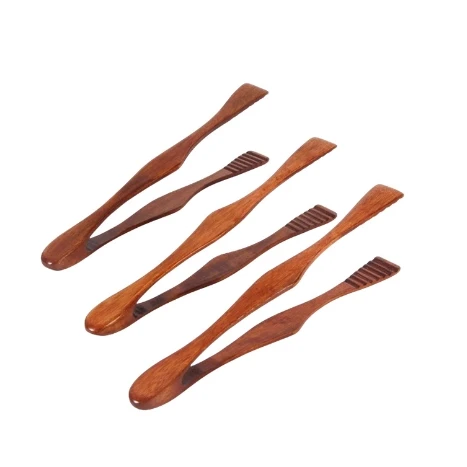 Wholesale Kitchen Accessories wooden  spatulas set Utensils Cooking Tools Wooden Kitchen  Utensils Sets food clip serving tongs