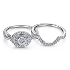 Silver Rings Luxury 925 Silver Plated High Quality Women Men Wedding Engagement Jewelry Sets Of Rings