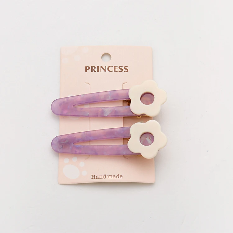 7.5CM fashion 2PCS -SET flower Hairpins for girl glitter acetate  Duck beak clip hair accessories set