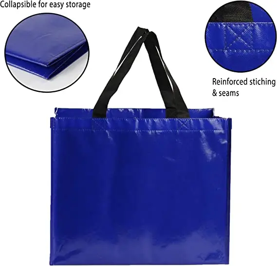 Extra Large Reusable Shopping Tote Bag Recyclable Laminated Pp Woven