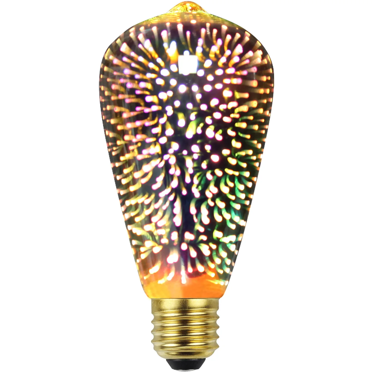 A60 ST64 colored 3D fireworks led decorative bulb 3D fireworks bulb for KTV art ball bubble festival party wedding