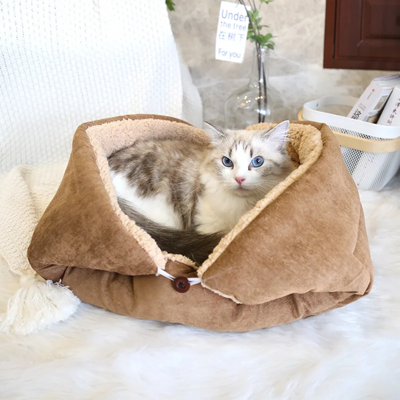 product 3 in 1 multifunction cat bed fluffy foldable cat bed pet bedding mats coral fleece cat nest bed-51