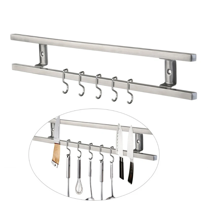 20 Years Manufacturer Powerful 18'' Square Tube Stainless Steel Magnetic Knife Rack