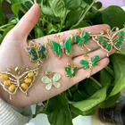 Gold Jade Jadejade Wholesale Factory Natural Agate Custom Gold Plated Green Jade Butterfly Necklace