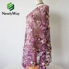 Bridal 2021 New Arrival Multi-color Design Bridal Applique Flower Beads Tulle Embroidery 3D Lace Fabric