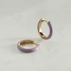 Gemnel Classic Rainbow Gold Huggies 925 Silver Custom Earrings Enamel