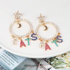 Star Earrings Wholesale Custom Star Letters Diamond Statement Earrings Jewelry