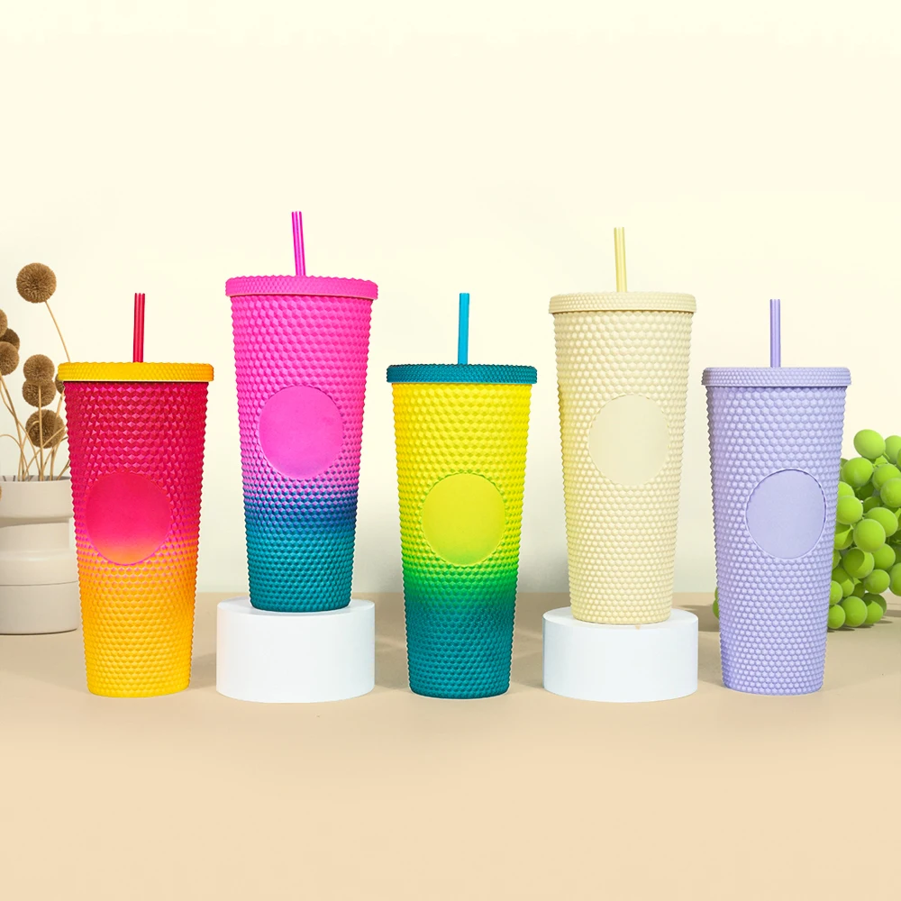 Wholesale Low Price 12oz 16oz 22oz Plastic Acrylic Tumbler Clear Tumbler Cups Coffee Mug with Lids and Straw