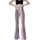 OEM Clothing Women's Print Stretch Bell Bottom Flare Palazzo Trousers Yoga Pants Sexy Chic Leggings