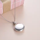 Sterling Silver S925 Sterling Silver Customized Picture Photo Smooth Round Frame Locket Necklace Pendant