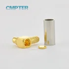 Mmcx Male MMCX Right Angle Male Plug Rf Coaxial Connectors Crimp For LMR100 RG188 RG174 RG316 Cable