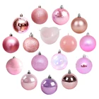 Tree Promotional Fashion Christmas Tree Ornaments Baubles Plastic Glass Foam Pink Christmas Balls
