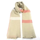 "white Scarf OEM Customsized Ladies "white Sand" Letters Jacquard Blanket Scarf Shawls