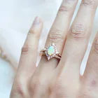 Ring Rings Ring Ring Ring Opal Ring Jewelry Women Factory Wholesale Oval Shape Blue White Opal Rings