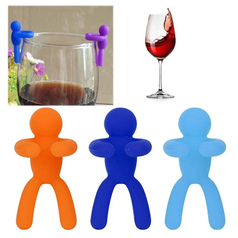 USSE Funny 6Pcs Silicone Meal Cup Label Logo Sticker Wine Glass Drink Marker