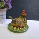 YI SHANG BAO Handmade Hen Jewelry Box Home Exquisite Hen Jewelry Box Collectible Decoration