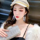 Dangling Earrings New Crystal Flower Brincos Dangling Aretes Rhinestone Flow Comb Chandelier Earrings