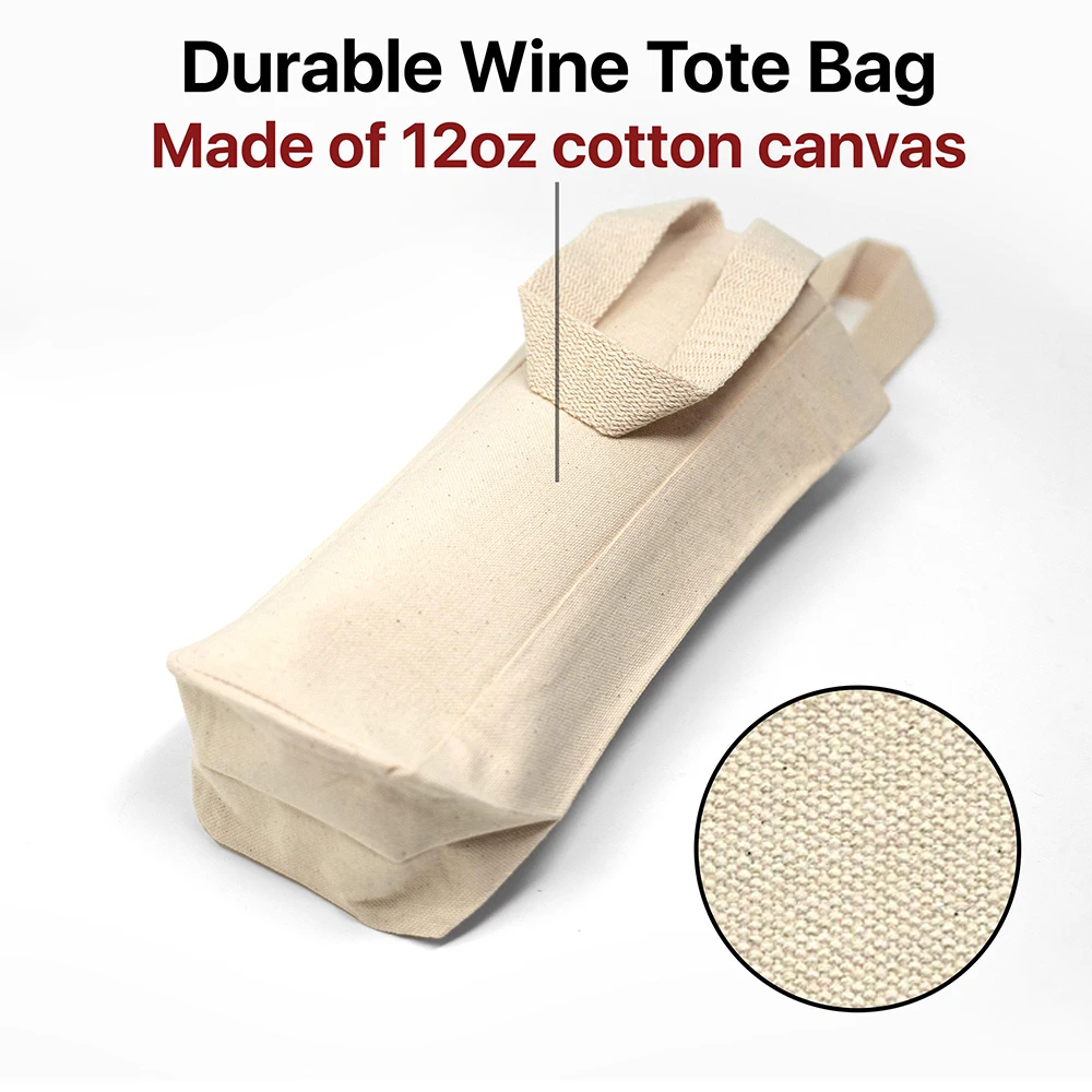 Foldable Easy to Carry Canvas Wine Bottle Gift Packing Bag Eco-friendly Customized Logo Cotton Canvas Wine Tote Bag factory