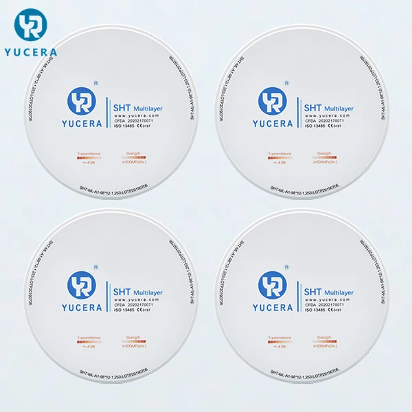 Yucera Dental SHT Multilayer Zirconia Blocks Zirconia Ceramic Block 98mm Open System for Dental Cad Cam