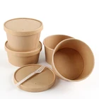Eco-friendly Biodegradable Food Takeaway Container Disposable Food Kraft Paper Box Packaging